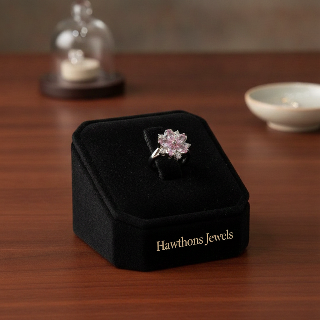 Cherry Blossom Ring | White Gold