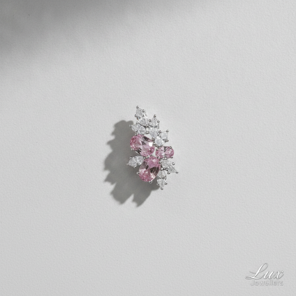Lyra Blushbloom Earrings | White Gold