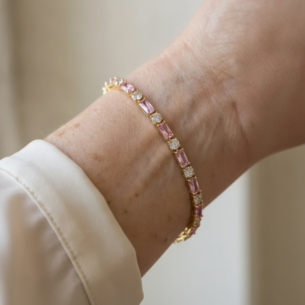 Peony Spark Tennis Bracelet | Gold