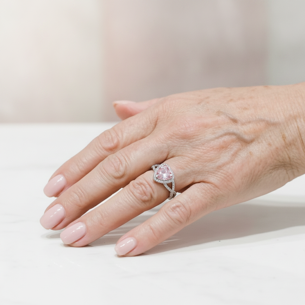 Amour Twist Halo Ring | White Gold