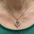 Angel Embrace Pink Heart Necklace | Gold