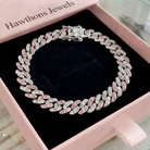 Arctic Blush Cuban Bracelet | White Gold