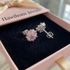 Cherry Blossom Earrings | White Gold