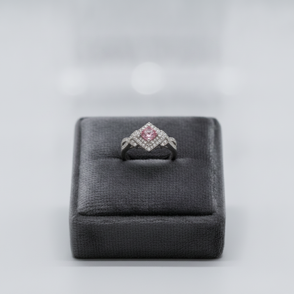 Couture Pave Square Ring | White Gold
