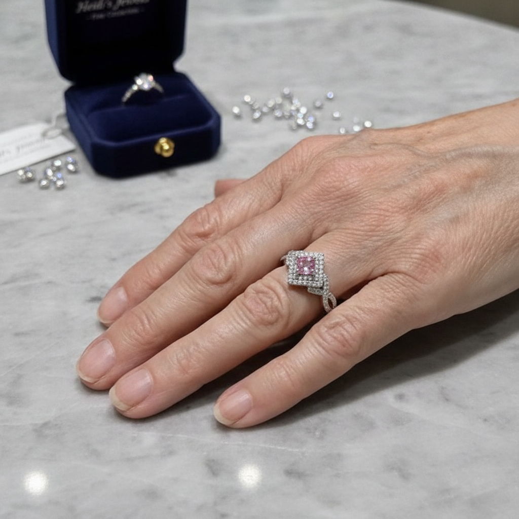 Couture Pave Square Ring | White Gold