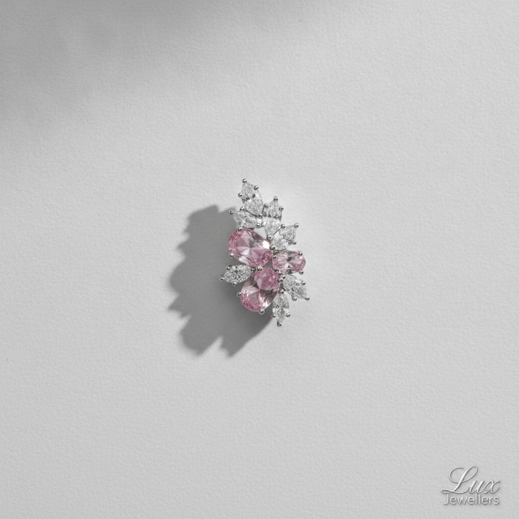 Lyra Blushbloom Earrings | White Gold