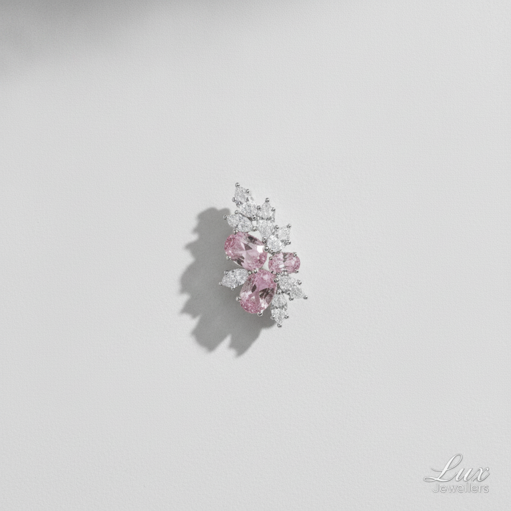 Lyra Blushbloom Earrings | White Gold