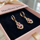 Moonlit Blush Teardrop Earrings | Rose Gold