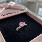 Moonlit Pink Contour Ring | White Gold