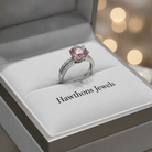 Moonlit Pink Contour Ring | White Gold