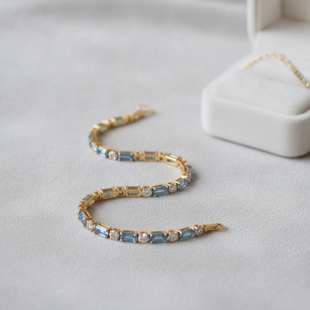 Peony Spark Tennis Bracelet | Gold