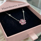 Petalglow Flower Pendant Necklace | White Gold