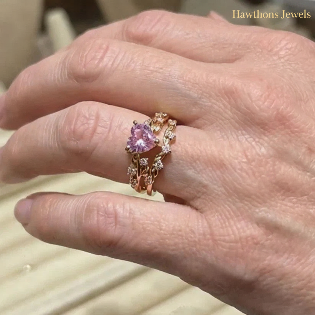 Petalheart Garden Ring Set | Gold