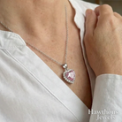 Pink Heart Radiance Necklace | White Gold