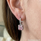Pink Radiance Huggie Earrings | White Gold