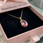 Pink Sapphire Imperial Oval Necklace | Gold