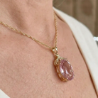 Pink Sapphire Imperial Oval Necklace | Gold