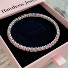 Pink Sapphire Tennis Bracelet | White Gold