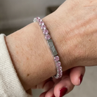 Pink Sapphire Tennis Bracelet | White Gold