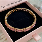 Pink Sapphire Vertéa Tennis Bracelet | Gold