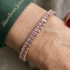 Pink Sapphire Vertéa Tennis Bracelet | Gold