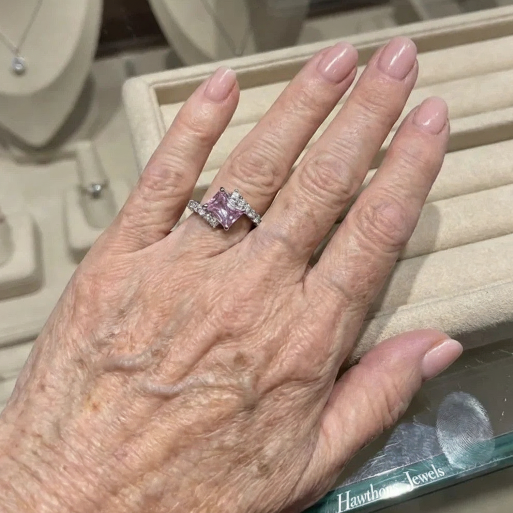Pink Sapphire Vertex Ring | White Gold