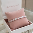 Pink Stripe Tennis Bracelet | White Gold
