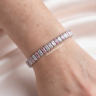 Pink Stripe Tennis Bracelet | White Gold