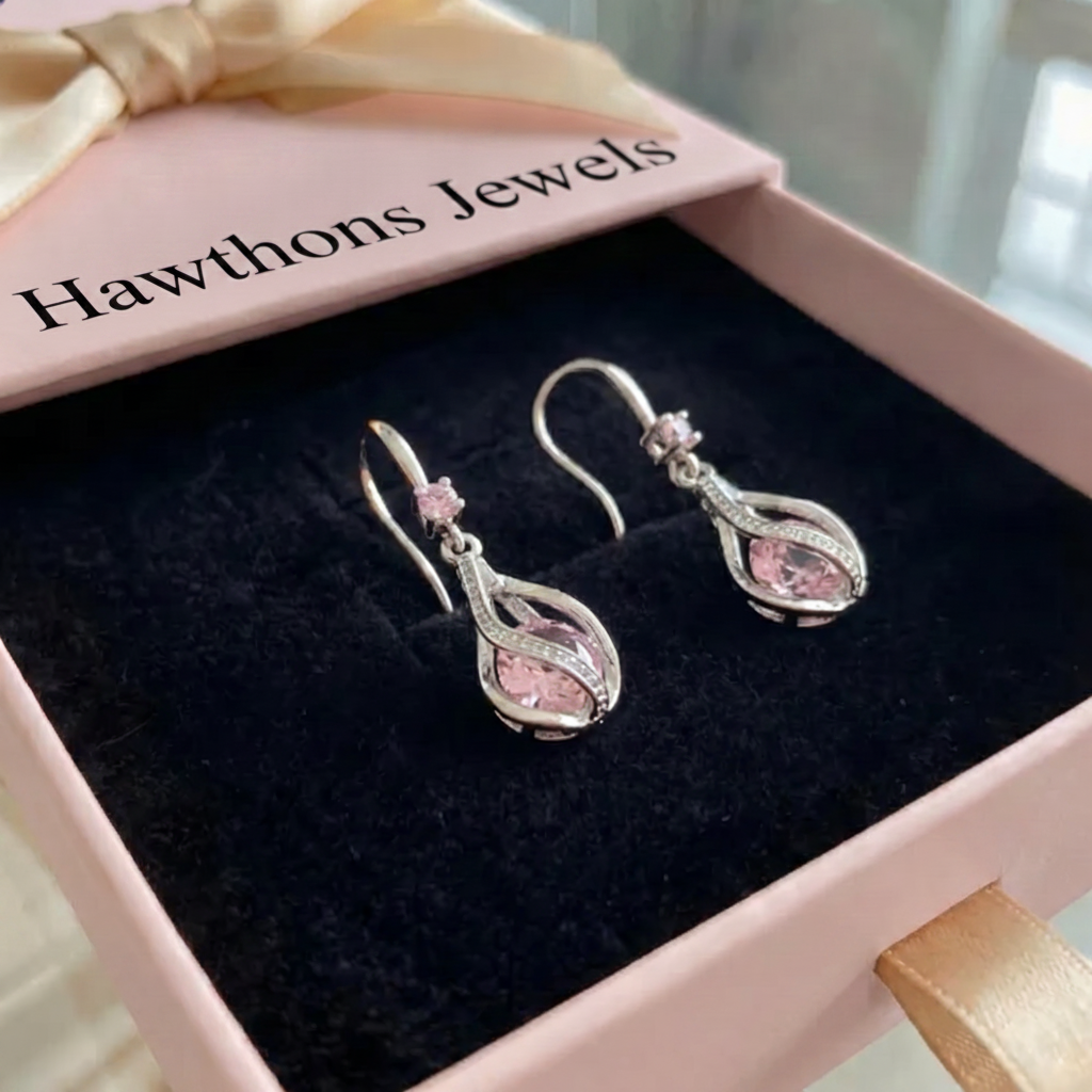 Rosalith Lumen Twist Earrings | White Gold
