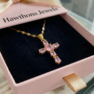 Rose Faith Cross Necklace | Gold