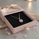 Rose Lotus Halo Necklace | White Gold