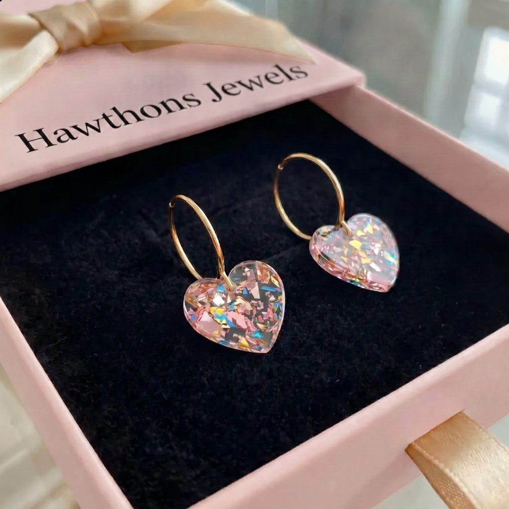 Sugarplum Heart Drop Earrings | Gold