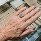 Teardrop Pink Sapphire Ring | White Gold